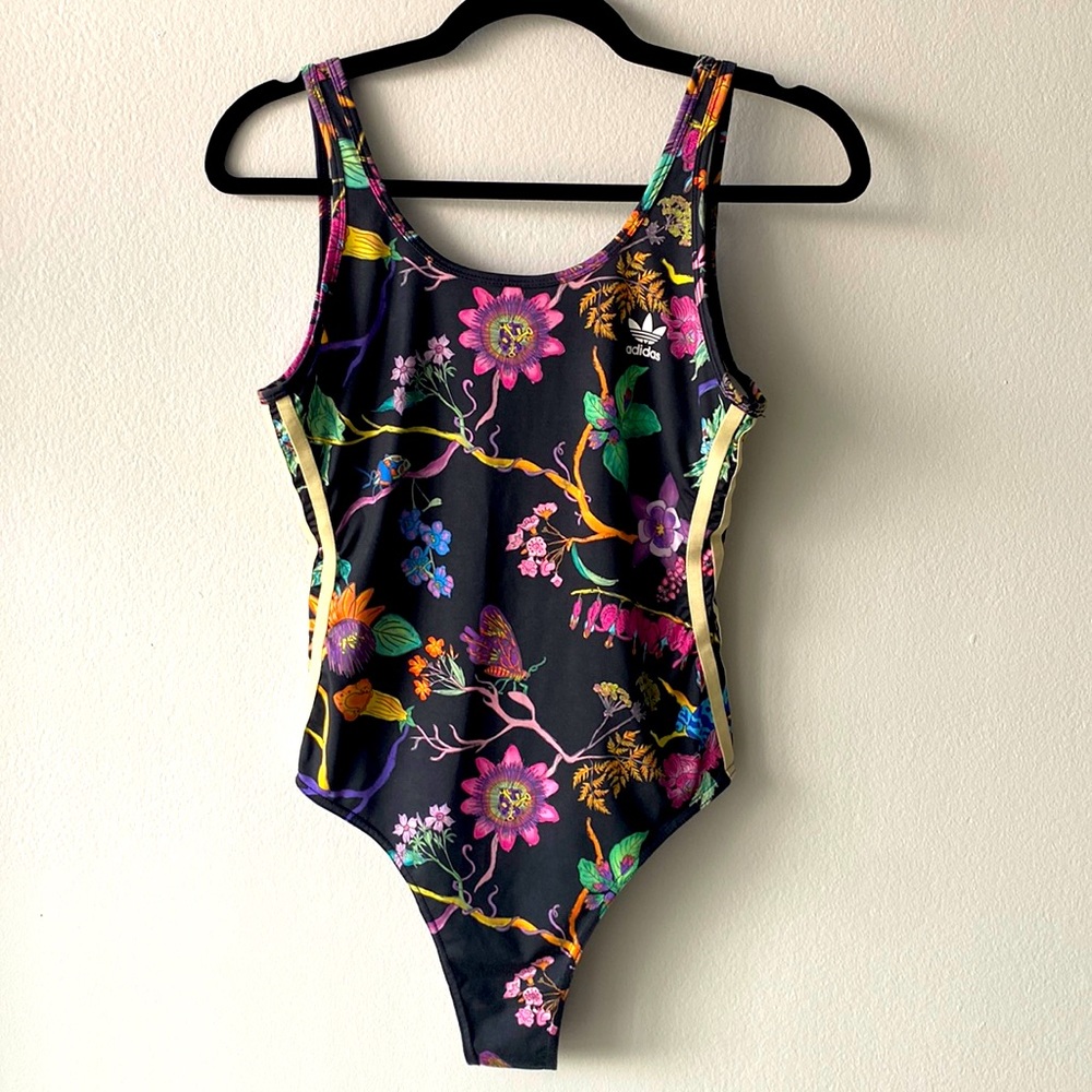 Adidas floral print body suit. Size small